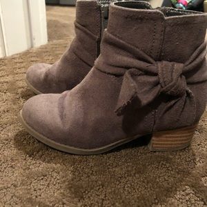 Gray suede boots